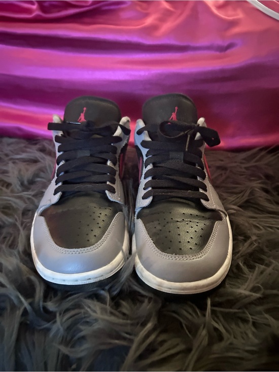 Jordan Shoes - Air Jordan Low Top Sneakers in Black and Gray with red